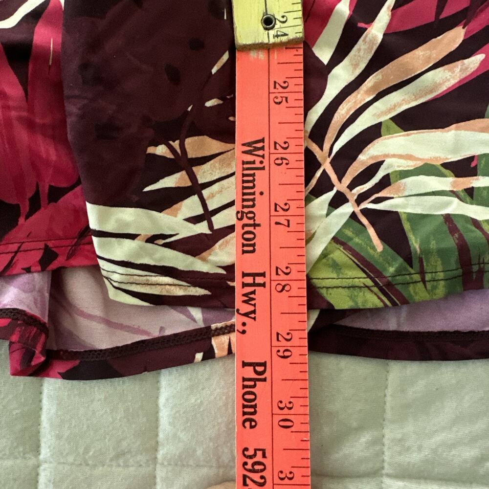Land's End Swim Dress Womens 16 Burgundy Tropical One Piece Beach Summer Tags - Picture 9 of 9